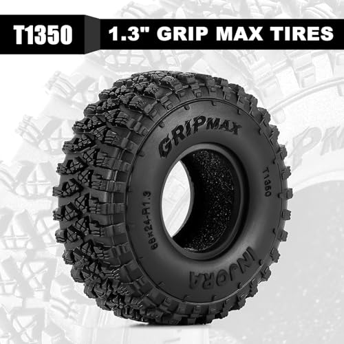 INJORA S4 1.3" 68 * 24mm Tires for TRX4M SCX24 1/18 1/24 RC Crawlers(T1350)