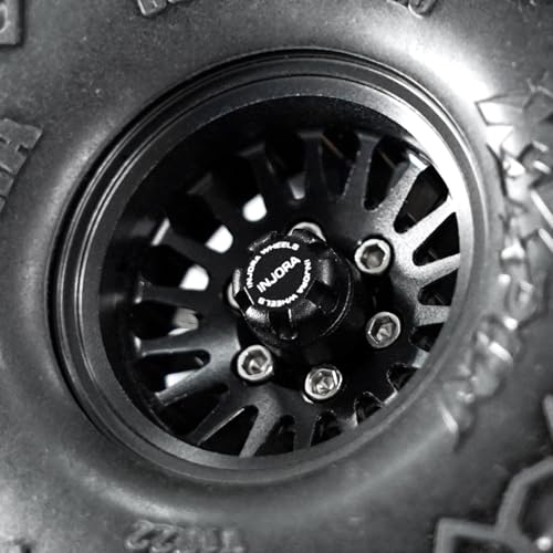 INJORA M2.5 Wheel Lock Nuts with Aluminum Cap for 1/18 RC Crawlers Upgrade(Black) - color: Black