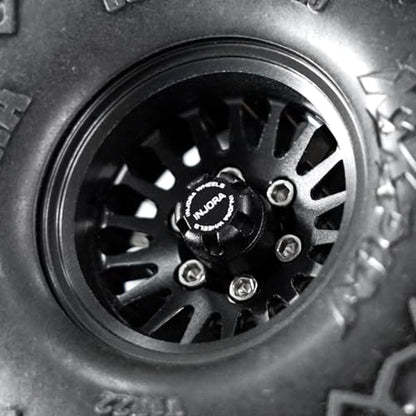 INJORA M2.5 Wheel Lock Nuts with Aluminum Cap for 1/18 RC Crawlers Upgrade(Black) - color: Black