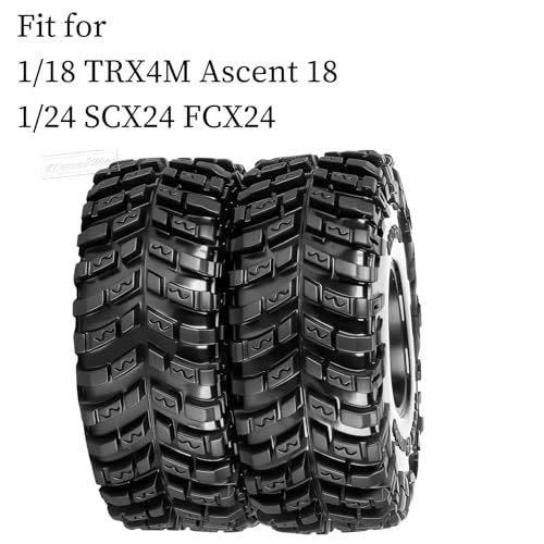 RC 1.0 Beadlock Tires for 1/18 TRX4M / Ascent-18 / SCX24 / FCX24 RC Crawler,1.0 In High Traction High Grip Rubber Tires w/Foam Insert,Style 1 - style: Style1(4pcs)