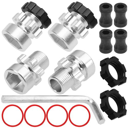 ShareGoo Metal 12mm to 17mm Wheel Hex Hub Adapter Compatible with Traxxas 1/10 Slash 2WD 4X4 Rustler Stampede 2WD 4X4 RC Car Upgrade Parts (Black) - color: Black