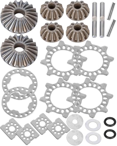 RC Steel Differential Gear Set Upgrades Part for 1/8 Kraton/Outcast/Notorious/Talion 6S BLX EXB,1/7 Mojave 6S BLX EXB,BigRock/Fireteam 6S BLX,Replace ARA310985,ARA310984