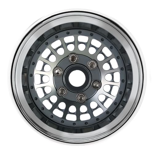 INJORA Turbine 1.9" Aluminum Wheel Offset -10mm for 1/10 RC Crawler (Grey) - color: Grey