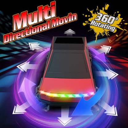 Gesture Sensing RC Drift Car, RC Stunt Car 360°Rotating Drifting RC Cars 1/28 4WD Drift RC Stunt Cars with Colorful Light 2.4GHz Remote Control Truck Gifts Toy for Kids Boys 8-12 - color: Red