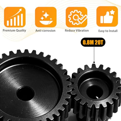 3-Pack Steel Metal 0.8M 5mm Pinion Motor Gear Sets 20T Compatible with HPI Kyosho Losi Axial Tamiya 1/8 1/10 RC Car Monster Truck Buggy, 0.8 Module Gear for Traxxsa Arrma - style: 3Pcs 20T