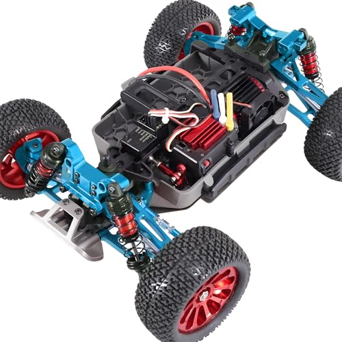 Aluminum Suspension Arms & Steering Knuckle Kit & Shock Tower & Linkage Assembly Parts for 1/16 Scale H16BM H16DR H16PL H16E & 16207 16208 16209 RC Upgrade Part(Blue)