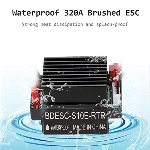 GoolRC 320A ESC Brushed Forward Reverse Electric Speed Controller with Brake Waterproof Support 2-3S Battery Replacement for HSP Redcat Traxxas Tamiya RC Car Boat