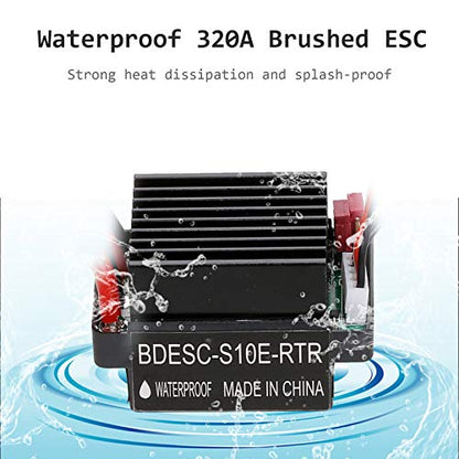 GoolRC 320A ESC Brushed Forward Reverse Electric Speed Controller with Brake Waterproof Support 2-3S Battery Replacement for HSP Redcat Traxxas Tamiya RC Car Boat
