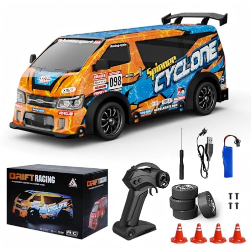 RC Drift Car 1:24 Scale Remote Control Vehicle 25KM/H(Peak) 4WD with Drift, JDM Drift rc Car with LED Lights USB Rechargeable Battery, rc Cars Toys Suitable for Birthday Children's Day - color: Rc Drift Car-org