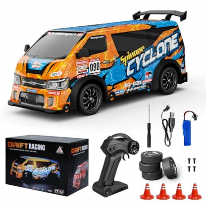 RC Drift Car 1:24 Scale Remote Control Vehicle 25KM/H(Peak) 4WD with Drift, JDM Drift rc Car with LED Lights USB Rechargeable Battery, rc Cars Toys Suitable for Birthday Children's Day - color: Rc Drift Car-org