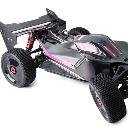 Preglued 17mm Hex 1/8 Scale RC Buggy Truggy Wheels and Tires RC Pin Tires Wheels for 1/8 Arrma Typhon 6S 3S Losi TLR 8IGHT X/E 2.0 XT/XTE Traxxas Team Associated HPI RC Off-Road Tyres (Black) - color: Black