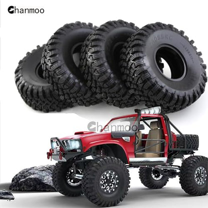 1.9 RC Rock Crawler Tires OD 115mm 1/10 Soft Rubber Mud Slingers Tyres With Foam Insert For 1:10 Crawler Car Traxxas TRX4 Axial SCX10 II RC4WD D90 TF2 Tamiya CC01 Gen8 Beadlock Wheels 4PCS