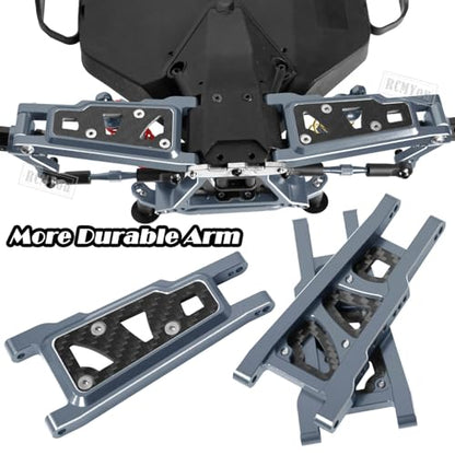 Upgrades Part for 1/10 Slash 4x4/Slash 4x4 VXL,Alloy Suspension Arm,Shock Absorber,Caster Block,Steering Blocks,Stub Axle Carriers,Steering Bellcranks,Shock Tower,Body Mounts,Titanium - color: Titanium for Upgrades