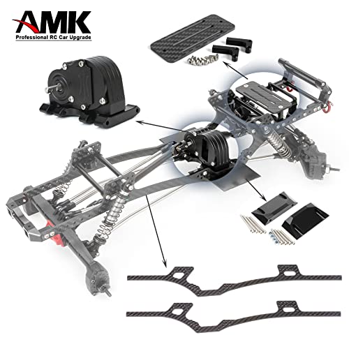 Carbon Fiber Battery Tray ESC Receiver Mount for 1/10 SCX10 RC Crawler Cheater Rigs LCG Chassis Lower Center of Gravity Rails - color: Black