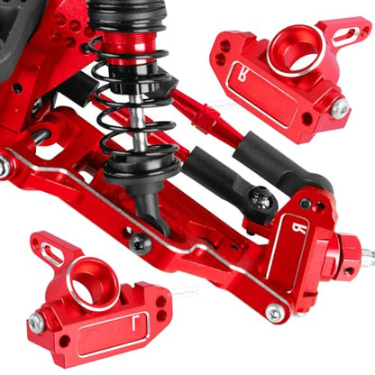 RC Upgrades Part for 1/10 Slash 2WD,Slash 2WD VXL,Alloy Aluminum Front Rear Suspension Arms,Front Steering Block,Rear Stub Axle Carriers,Left Right Caster Blocks,Red - size: Red(caster block set&arms)