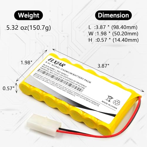 (2-Pack) 8.4V 800mAh Ni-Cd Battery with Tamiya Connector & USB Charger | For RC cars, trucks, tanks, electric toys and lighting; includes 2 rechargeable battery packs and 2 USB chargers.