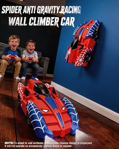 Spider Zero Gravity Climbing Wall Cars | 360° Rotating 2.4 GHz Remote Control Car, Indoor Stunt Toys for 3+ Years Old Birthday Gift