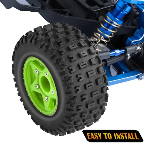 RC 12mm/14mm Hex Wheels & Tires for 1/10 RC Scale Truck,RC Truck Tires for 1/10 Slash 2WD 4×4 Senton Axia1 L0SI Red cat Rc 4wd,4PCS,Green - color: Green(4pack)