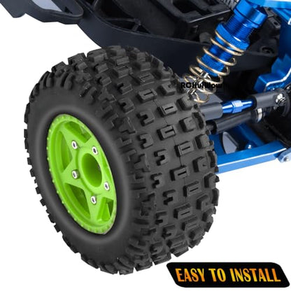 RC 12mm/14mm Hex Wheels & Tires for 1/10 RC Scale Truck,RC Truck Tires for 1/10 Slash 2WD 4×4 Senton Axia1 L0SI Red cat Rc 4wd,4PCS,Green - color: Green(4pack)