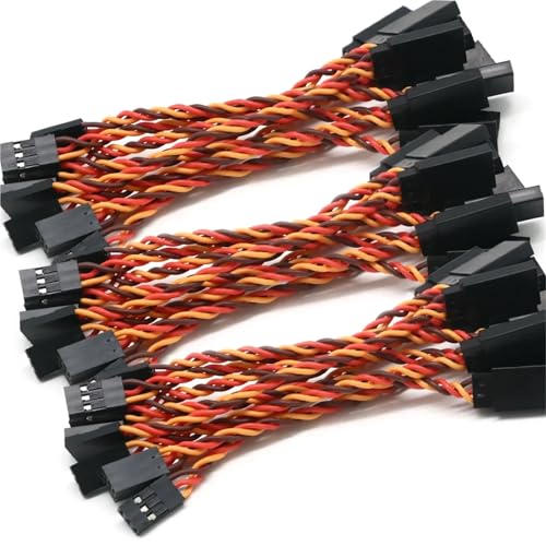 30 Pcs Servo Extension Cable 10-100cm Anti-Interference for Futaba JR RC Helicopter Car | Anti-interference servo wire set, 6 lengths 10-100cm, 30 pcs, compatible with Futaba & JR receivers.(50cm Cable) - color: 50cm Cable