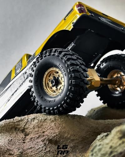 Little Guy Racing Parts Black Label M/T (63mm) 1.0 Inch Tires Compatible with 1/24 RC Axial SCX24, RGT, Element, Enduro, URUAV (4 Tires per Order), Black, 63mmx21mmR1 + Free LGRP Sticker