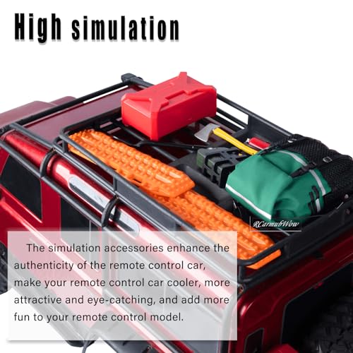 RC Crawler Accessories Roof Simulation Decoration Box Luggage Bag Recovery Board for 1/10 Trx4 Trx6 Axia1 SCX10 Red cat(Style B) - style: StyleB(1set)
