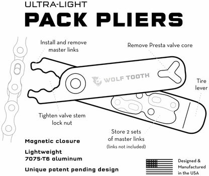 Pack Pliers - Master Link Combo Pliers - Black with Red Bolt | bike-hand-tools - color: Red