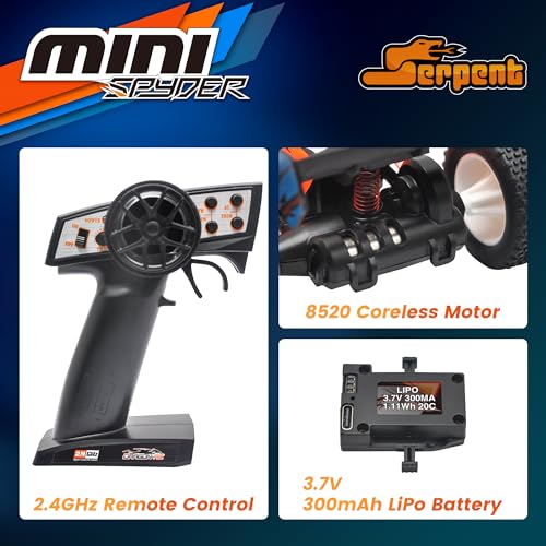 Serpent 1/24 Mini RC Off-Road Buggy RTR, 2.4GHz Remote Control Car | with Gyro, All Terrain High Performance Vehicle Includes 1 Battery & USB Charging Cable - style: 430001