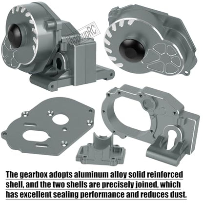 Metal Magnum 272R Assembled Transmission Upgrades Part for 1/10 Slash/Rustler/Stampede/Bandit 2WD VXL. Gearbox Transmission Bundle with Tooth Spur Gear Hops Up. #9495(Titanium) - color: Titanium(for 1/10)