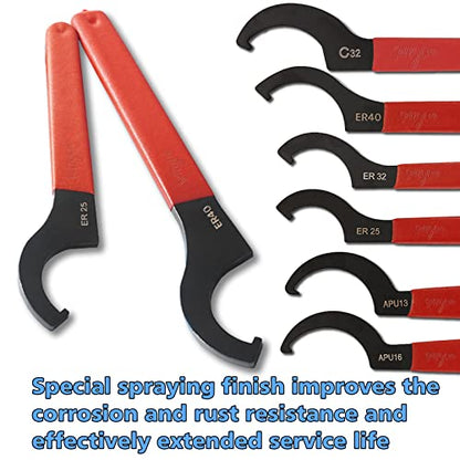 6 Pieces Universal Coilover Adjustment Spanner Wrench Set, Adjustable Coilover Wrench Spanners Hook Wrenches Tools Coilover Wrench Steel Spanner for Shock Adjustments and Suspension System