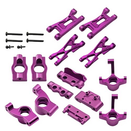 High-Precision CNC Steering Knuckles & Suspension Arms Upgrade Kit for Losi Micro B 1/24 RC Car 2WD Buggy RTR LOS00007(Purple) - color: Purple