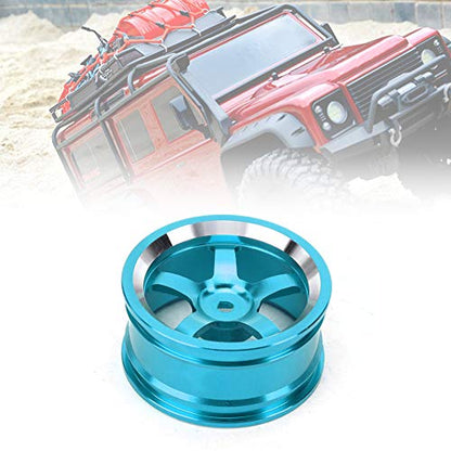 4 Pcs RC Wheel Hub, Aluminum Alloy Wheel Hub Accessory RC Parts Wheels Upgrade Parts Fit for HSP 94123 Touring Drift Car - color: Blue