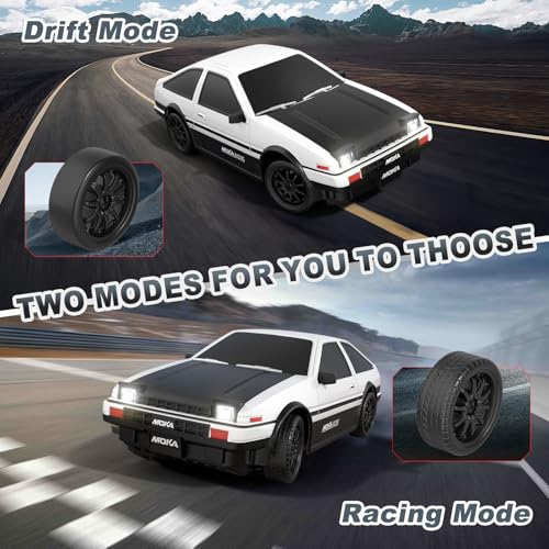 RC Drift Car, 1:24 Scale Drift RC Car, 4WD 25KM/H Remote Control High Speed Race Drifting Cars with Drift Tires LED Lights, RC Sport Cars Toys for Adults Boys Girls Kids Gift