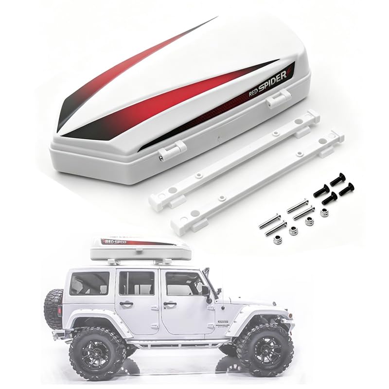 RC Plastic Roof Trunk Luggage Rack Box, Car Shell Body Upgrade for 1/10 or 1/12 Proportion Traxxas TRX4 TRX6 Axial SCX10 90046 G63 VP VS4 RC Crawler (White) - color: White