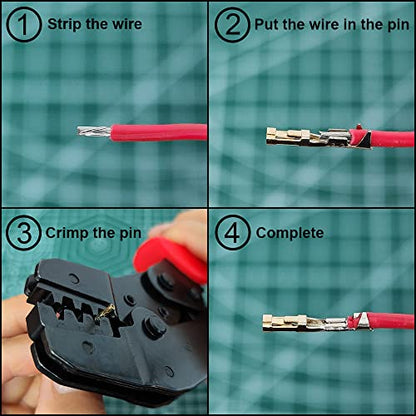 95 Sets Servo Plug Male Female Connector Crimp Pin Cable Kit with Crimping Tool Compatible JST SYP Futaba for Hitec Spektrum RC