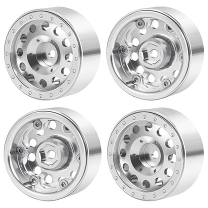 MORLORDY 4Pcs 1.3 Beadlock Wheel Rims for SCX24 TRX4M Ascent-18 1/18 1/24 RC Crawler Car Upgrade Part