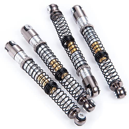 MOHERO Adjustable RC Shocks Absorber Damper 53mm Aluminum 4Pcs for 1/24 Axial SCX24 RC Crawler Car Upgrade Parts (Grey) - color: Grey