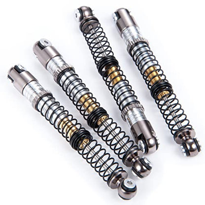 MOHERO Adjustable RC Shocks Absorber Damper 53mm Aluminum 4Pcs for 1/24 Axial SCX24 RC Crawler Car Upgrade Parts (Grey) - color: Grey