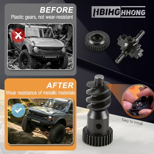 Transmission Gearbox Gears Set Mod 0.3 for Axial SCX30 SCX24 Ford Bronco Jeep Wrangler JLU K10 RC Crawler with Tool Kit