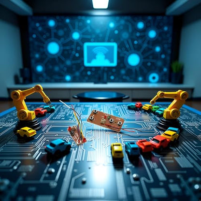 Jowxsx 2Pcs 27mhz Four-Way Remote Control Board Two-Way RC Transmitter and Receiver Toy Car Robot Model Accessories for DIY Toys Projects