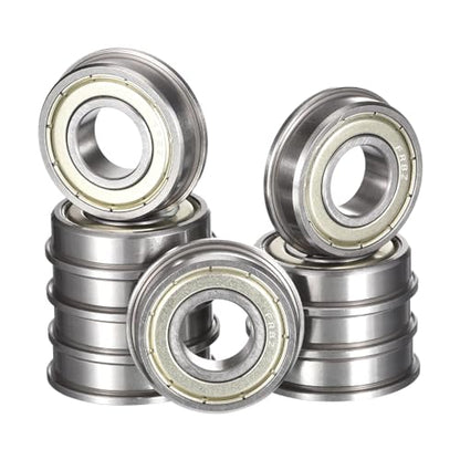 FR8ZZ Flanged Ball Bearing, ID 1/2 x OD 1-1/8" x Width 5/16" Miniature Bearings, Double Metal Shielded Deep Groove Bearings, Pre-Lubricated (GCr15) Chrome Steel 10pcs - size: FR8ZZ 1/2"x1-1/8"x5/16"