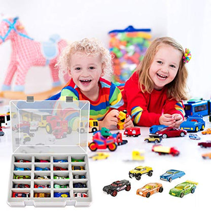 ADAM FULLCASE Hot Wheels Storage Case for 20 Toy Cars, Carrying Box | Portable 20-car Organizer with Fitted Compartments for Die-cast Collections, Easy Storage, Display and Travel, Box Only