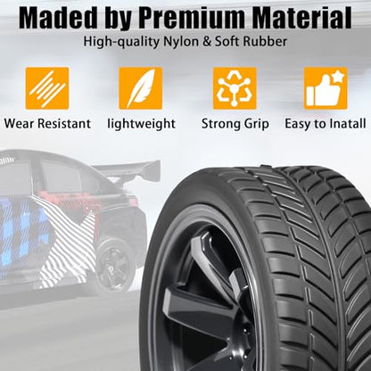 OD 2.55" On Road Rubber Tires Plastic Wheel Rims 12mm Hex for 1/10 RC Car | Compatible with MJX HSP Tamiya HPI Kyosho Traxxas Sakura Redcat WLtoys 1/10 RC On-Road Racing Touring Car (4pcs, Black) - style: G-Black