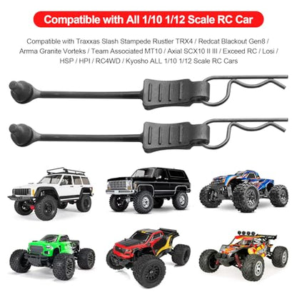 10PCS AllinRC RC Body Clips w/Pull Tabs & 4mm Hole Puncher for All 1/10 1/12 Scale Traxxas Arrma Redcat Axial Losi HSP HPI Kyosho RC Car Truck Crawler Body Shell Upgrades (1.2mm Rod Black) - size: 1.2mm Rod Black