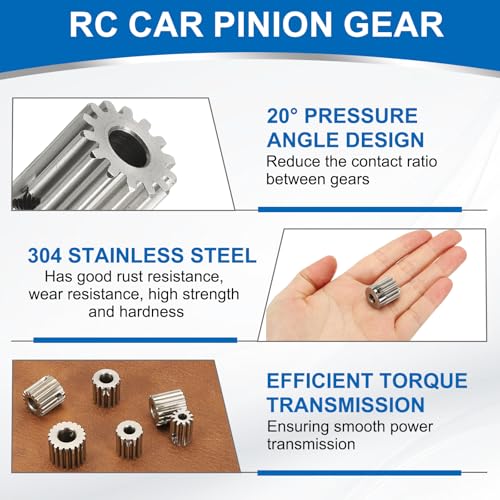 uxcell 1 Mod 14T Spur Gear 6mm Bore, 304 Stainless Steel Pinion Gear, 20°Pressure Angle, for Spur Rack and RC Model Car or Motor DIY - size: 1 Mod 14T, 6mm