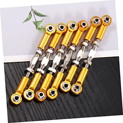 6pcs Rc Car Rod Linkage Aluminum Turnbuckle Rods CNC Milled Made of Metal for Rc Truck Buggy - color: Yellow