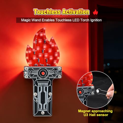 Soldering Practice Kit, DIY Flame Lamp Electronics Project | 4 Lighting Modes & 2 Activation Ways, Wall-Mountable Soldering Project Kit, Creative Desk Decor for Home & Office