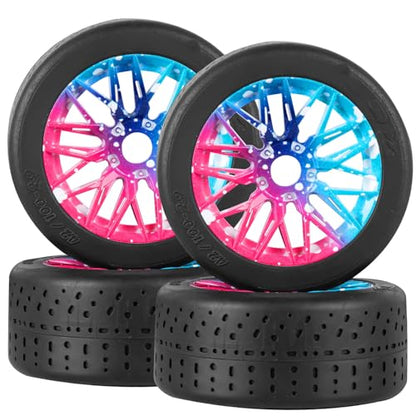 RC Rubber Wheels Tires for 1/8 Typhon 6S BLX,1/7 Infraction 6S BLX,Limitless,4PCS Highway Wheels Soft Tires Truck Tire Highway Tires,Colour - color: Colour(4pcs)