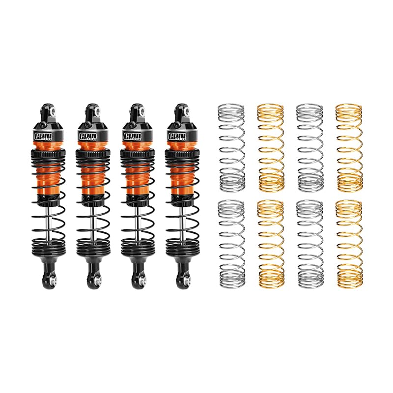 GPM Alloy Front And Rear Adjustable Spring Shock 87mm For Mini Maxx Monster Truck-107154-1 (Orange) - color: Orange