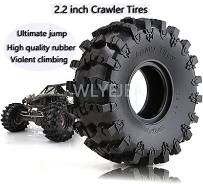 4PCS 2.2" RC Rubber Tires 150mm Crawler Tire with Foam Inserts Compatibale for 1/10 RC Crawler Axial SCX10 RR10 90053 AX10 Wraith 90056 90045